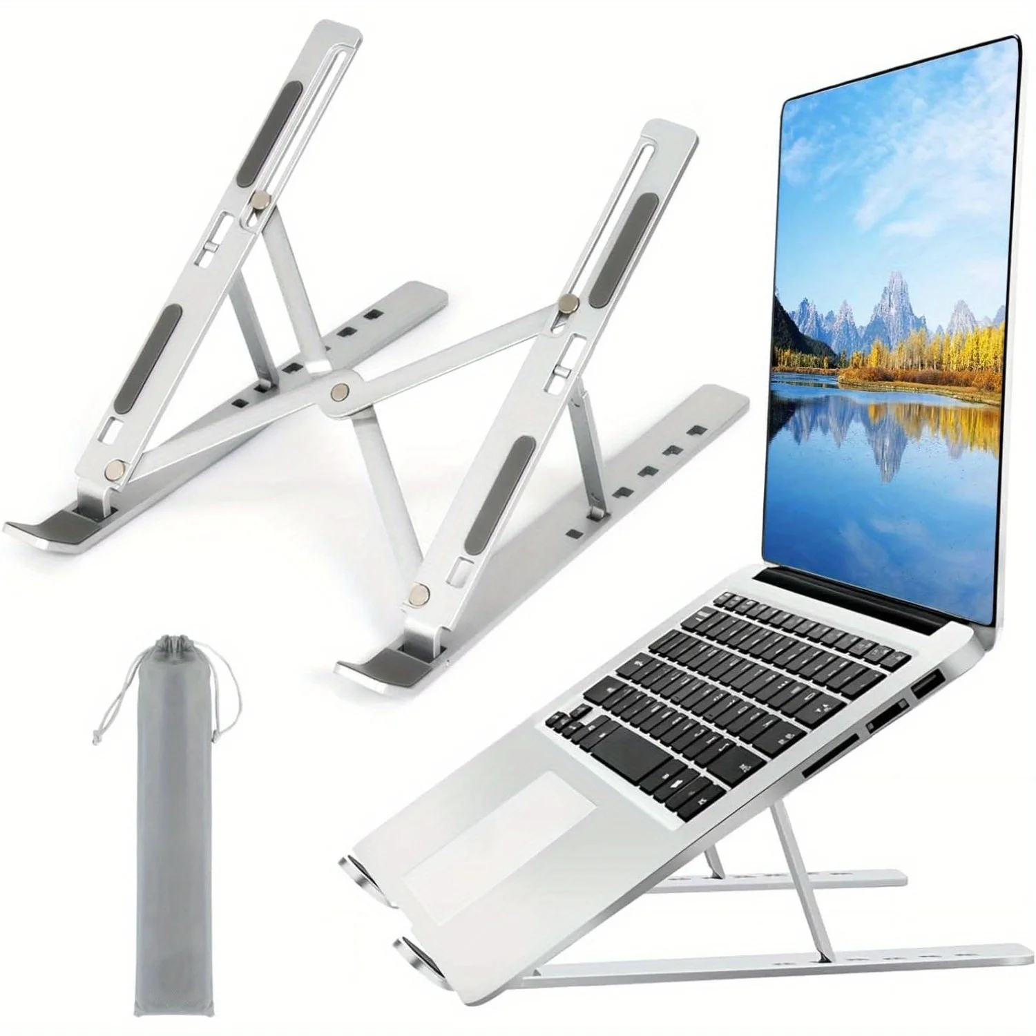 Laptop Cooling Pad - حامل كمبيوتر محمول من الألومنيوم قابل