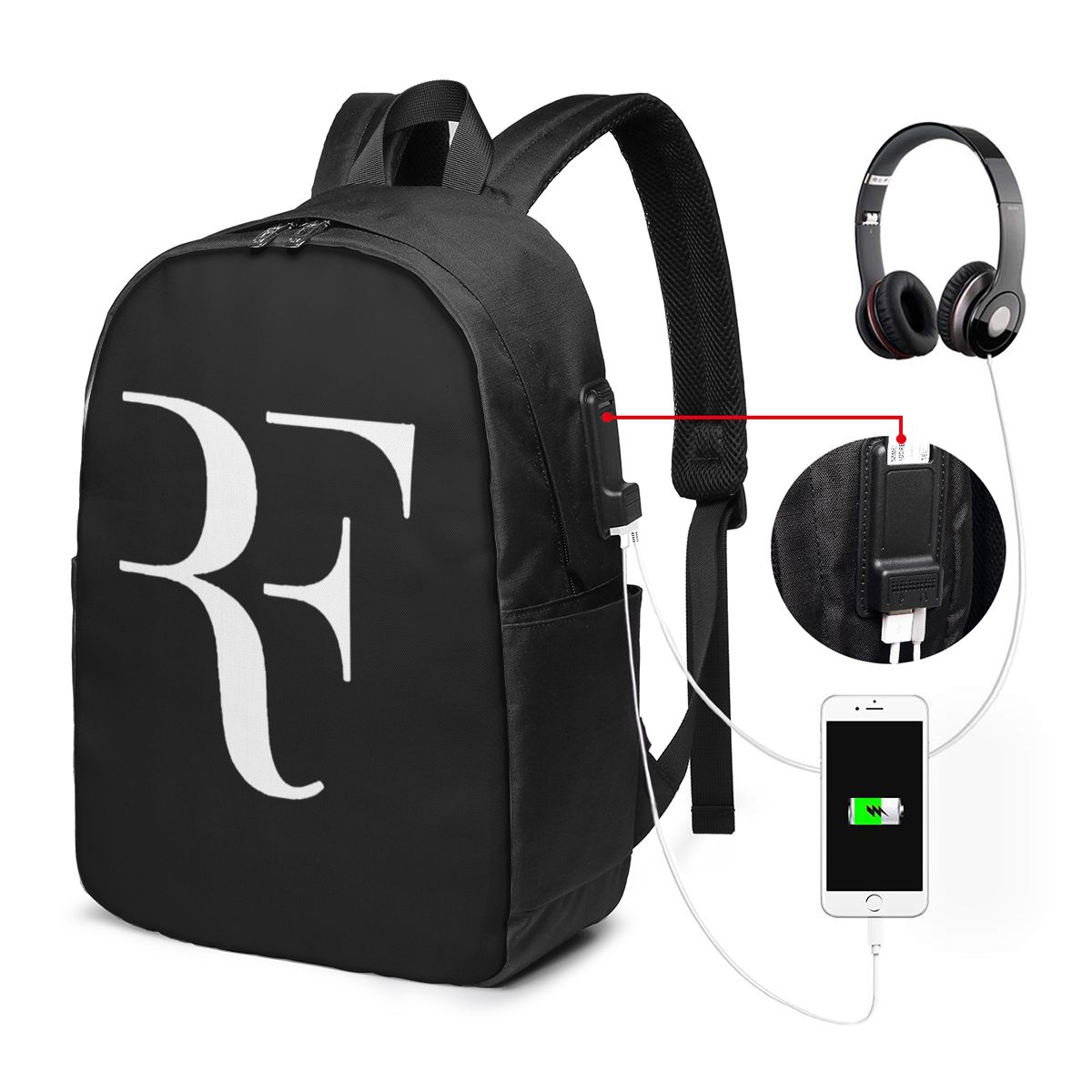 Laptop Bag - حقيبة ظهر روجر فيدرر للسفر، حقيبة